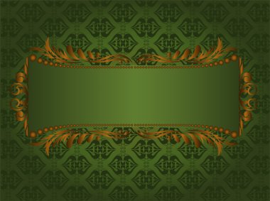 yeşil altın yaldızlı çerçeve