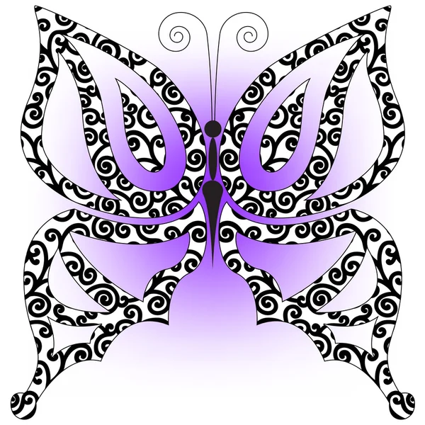 Papillon sur fond lilas — Image vectorielle