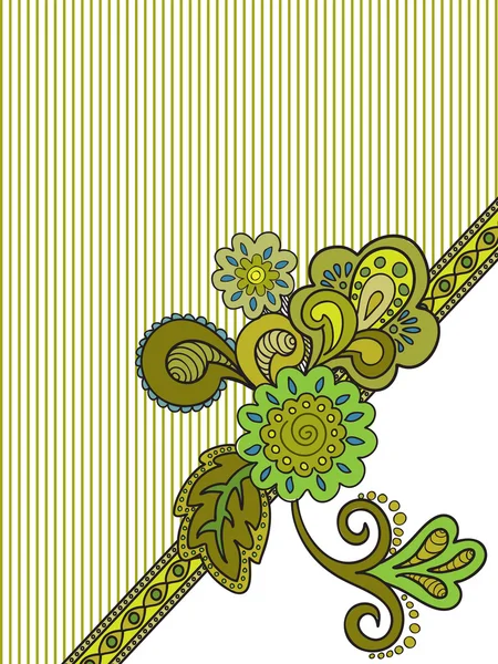 Carte à rayures fleuries — Image vectorielle