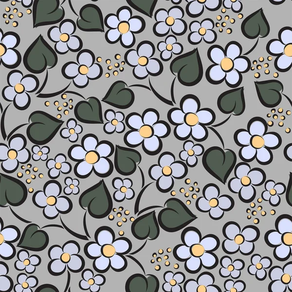 Seamless gray flowers — Stock Vector