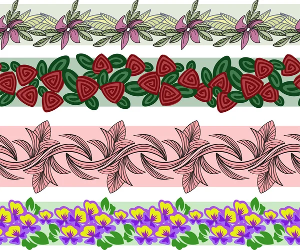 Conjunto de adornos florales — Archivo Imágenes Vectoriales