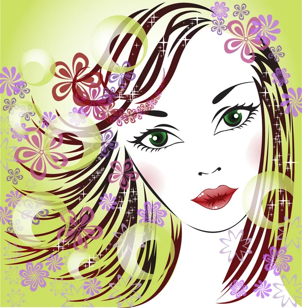 Spring Girl — Stock Vector