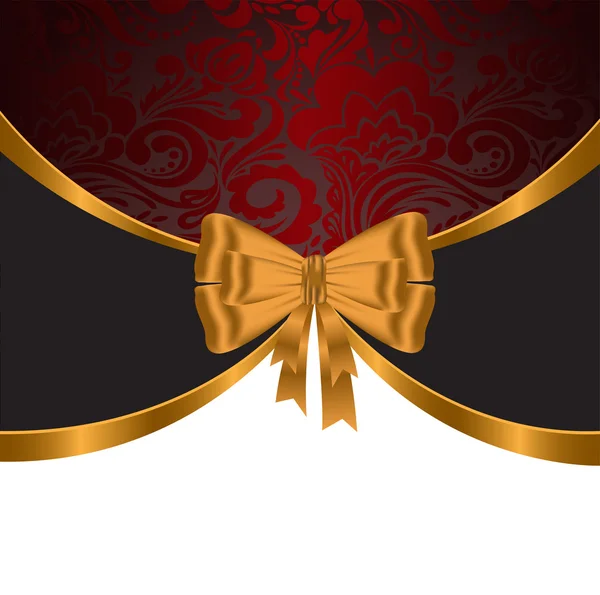 Guld band på röda ornament — Stock vektor