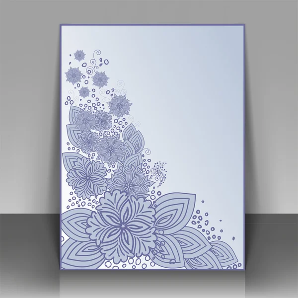 Folder met blauwe bloemen — Stockvector