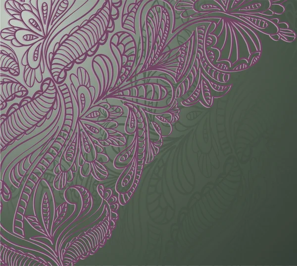 Фиолетовый орнамент на зеленом — стоковый вектор