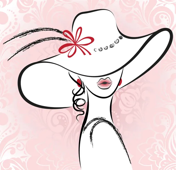 Жінка в капелюсі — стоковий вектор