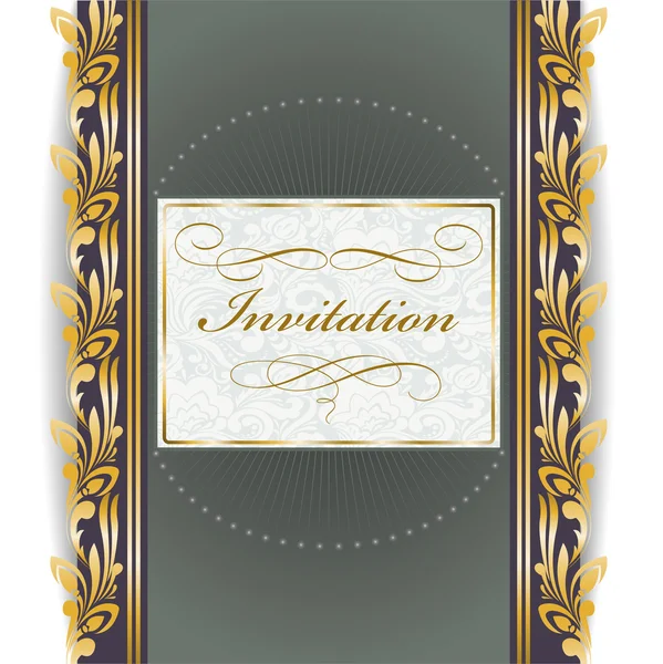 Invitation with golden ornament — Stock Vector