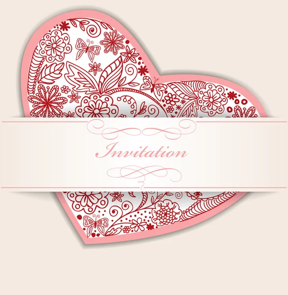Card with a heart — Stock Vector