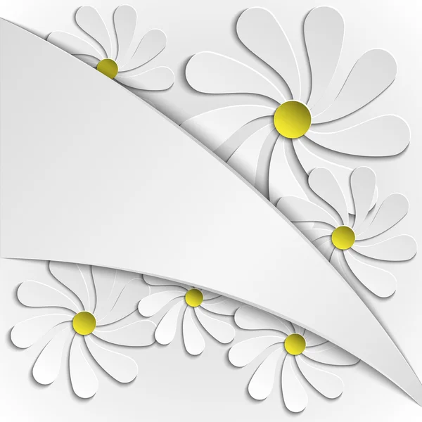 Fehér háttér virágokkal — Stock Vector