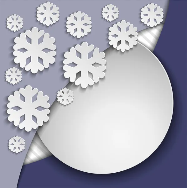 Blue frame with snowflakes — Stock Vector