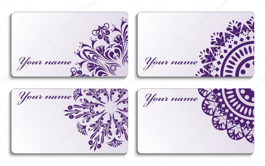 Business cards with an ornament