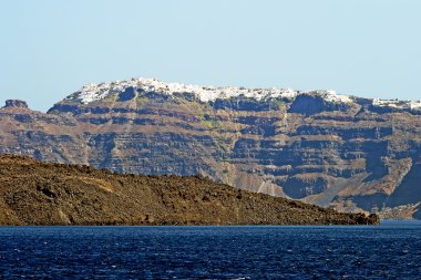 santorini'nın şehrin panoramik görünüm