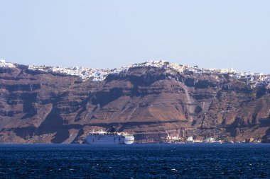 santorini'nın şehrin panoramik görünüm