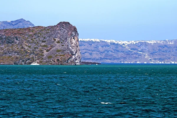 Панорамний вид на місто Santorinis — стокове фото