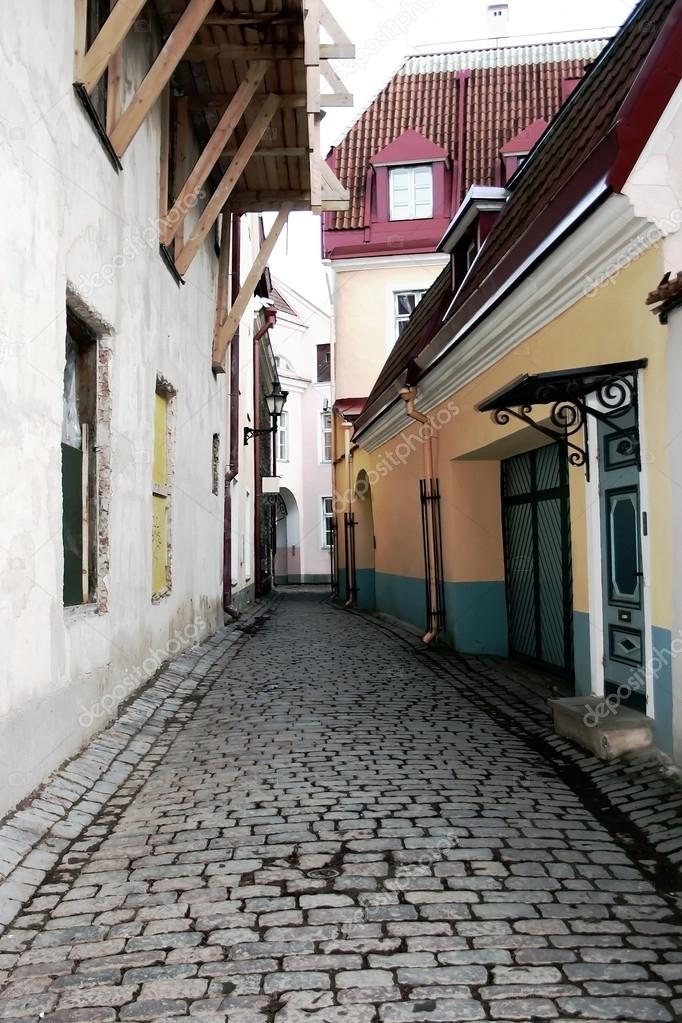 Narrow streets of Old Tallinn, Estonia