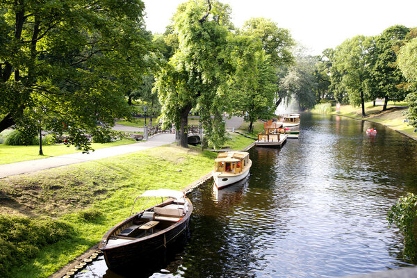 River channel in Riga central city park