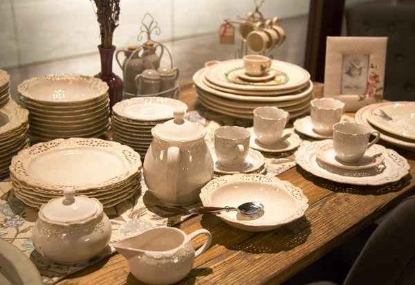 Delicate porcelain tableware — Stock Photo, Image