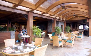 Restoran modern lüks bir açık veranda üzerinde