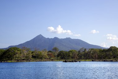 bir arka planda aktif bir yanardağ nicaragua Gölü concepcion