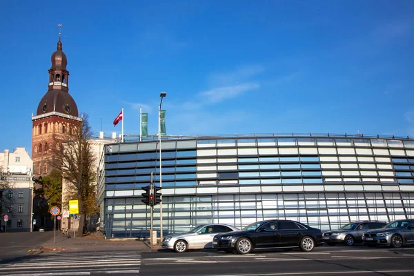 Latvia Riga Oktober 2021 Riga Centrum Architectuur Met Moderne Gebouwen — Stockfoto