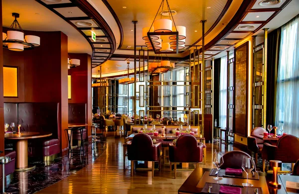 Uae Ras Khaimah November 2021 Restaurant Interior Waldorf Astoria Star — Stock Photo, Image