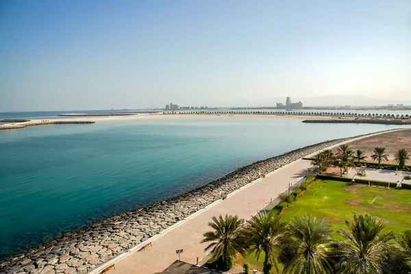 Ilha Marjan Emirado Ras Khaimah Com Muitos Hotéis Resorts Para — Fotografia de Stock