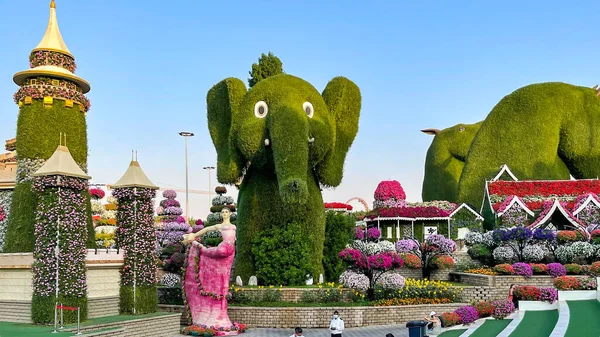 Sae Dubai November 2021 Dubajská Zázračná Zahrada Pohádkovými Hrady Více — Stock fotografie