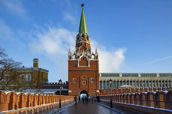 Russia Moscow Aralık 2021 Trinity Köprüsü Nden Moskova Kremlin Deki — Stok fotoğraf