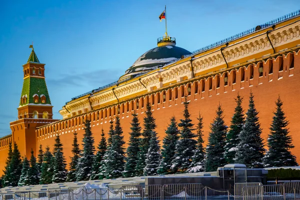 Uitzicht Muur Van Het Kremlin Senaat Senaat Toren Naar Het — Stockfoto