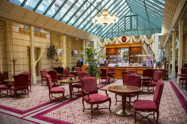 Rusko Moskva January 2022 Luxusní Interiér Aleksandrovského Baru Hotelu National — Stock fotografie