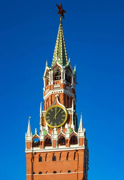 Moskova Kremlin Spasskaya Kulesi Spasskaya Kulesi Moskova Kremlin Doğu Duvarında — Stok fotoğraf