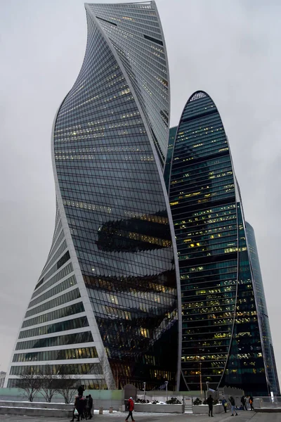 Russie Moscou Décembre 2021 Futuriste Moscou International Business Center Capital — Photo