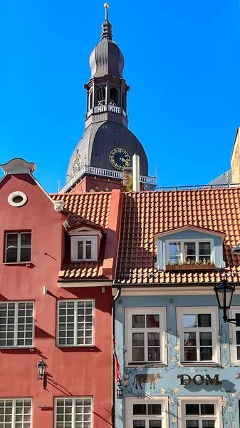 Lettland Riga März 2022 Antike Gotische Architektur Vor Dem Hintergrund — Stockfoto