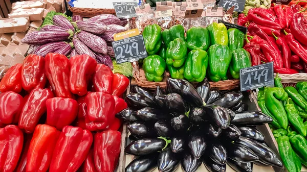 Latvia Riga Maio 2022 Legumes Frescos Mercado Central Alimentos Riga — Fotografia de Stock