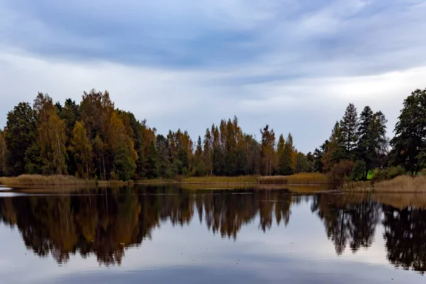 Grande Lago Aluksnes Nella Regione Aluksne Lettonia Tramonto Undicesimo Lago — Foto Stock