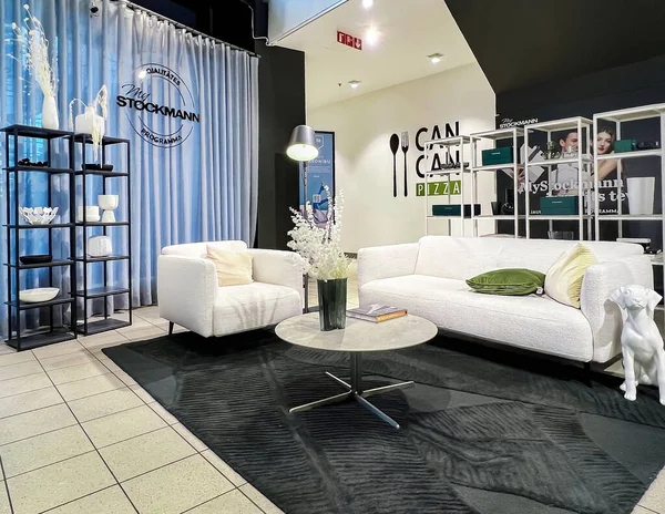 Latvia Riga July 2022 Modern Interior Black White Colors Stockmann — Stockfoto