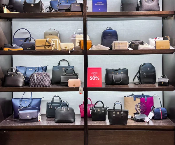 Latvia Riga July 2022 Shelves Guess Fashion Bags Sale Big — 图库照片
