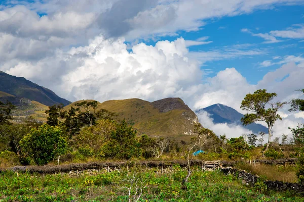 Baliem Valley Vysokohorské Údolí Úpatí Hory Trikora Crest Západní Nové — Stock fotografie