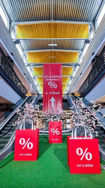 Latvia Riga August 2022 Modern Interior Sky More Shopping Mall — Stock Fotó