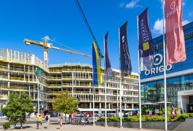LATVIA, RIGA, AUGUST, 2022: Construction of future new office buildings near Riga Central Station in Riga, capital of Latvia