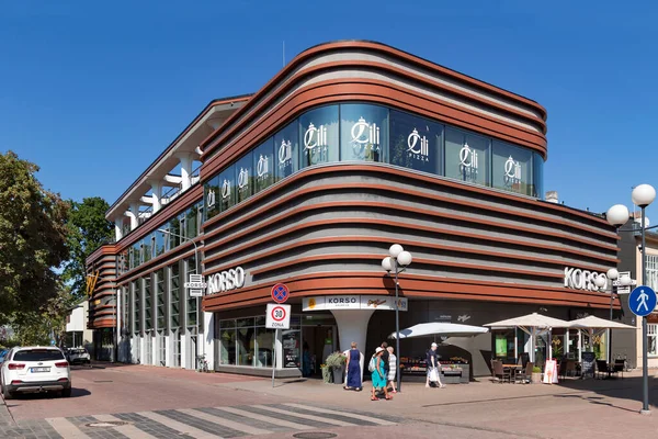 Latvia Jurmala August 2022 Modern Korso Shopping Center Jomas Street — стокове фото