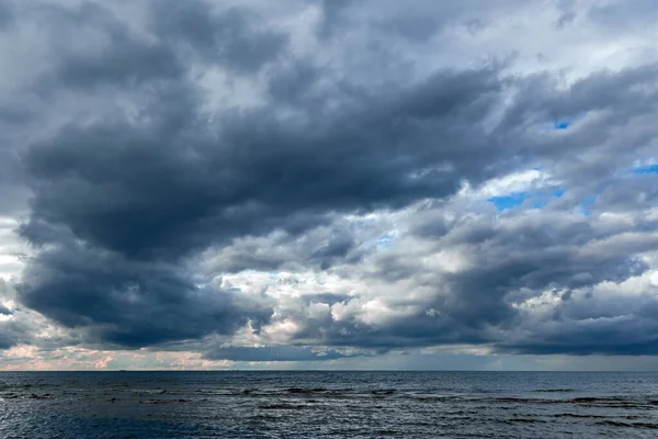 Dramatic Stormy Dark Cloudy Sky Baltic Sea Just Sea Storm — Stock Photo, Image