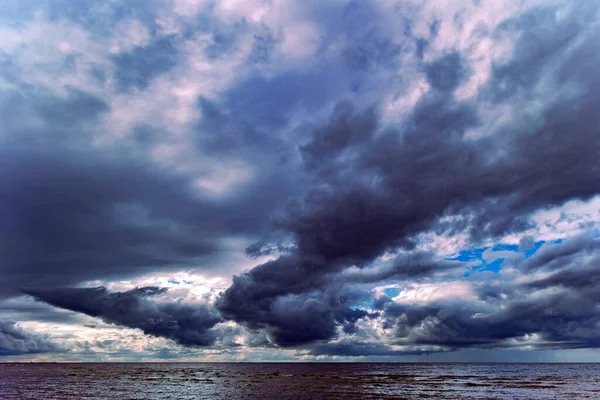 Dramatic Stormy Dark Cloudy Sky Baltic Sea Just Sea Storm — Stock Photo, Image