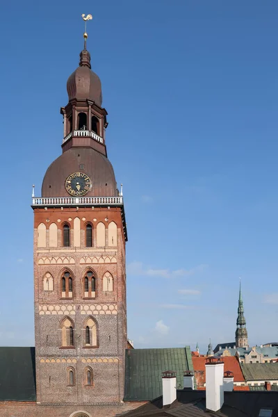 루터교 대성당 라트비아 타운에 타워와 캐스터 대성당 마리아 대성당 — 스톡 사진