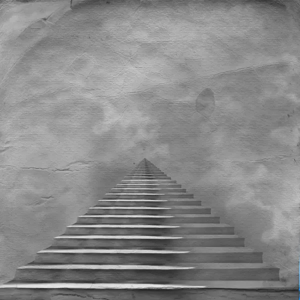 The stairway to heaven leading to God on the old paper — Stock Photo, Image