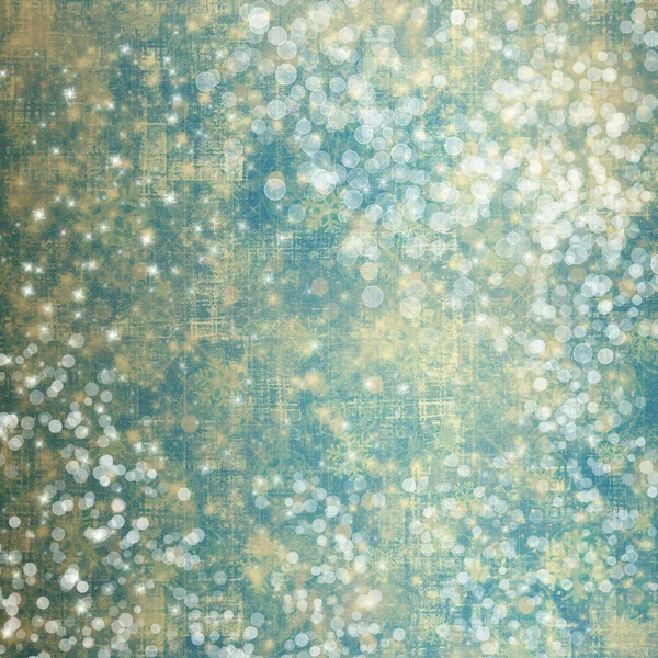 Fondo nevado abstracto con copos de nieve, estrellas y divertido confett — Foto de Stock