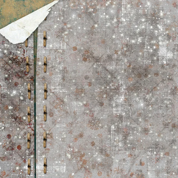 Abstract besneeuwde achtergrond met sneeuwvlokken, sterren en leuke confett — Stockfoto