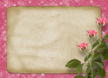 için kutlama veya pembe roseske demet davet