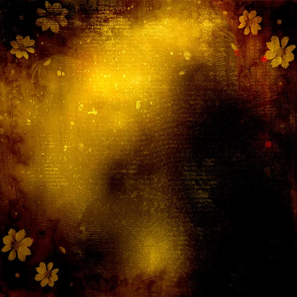 Abstrato grunge fundo com cacho de flores — Fotografia de Stock