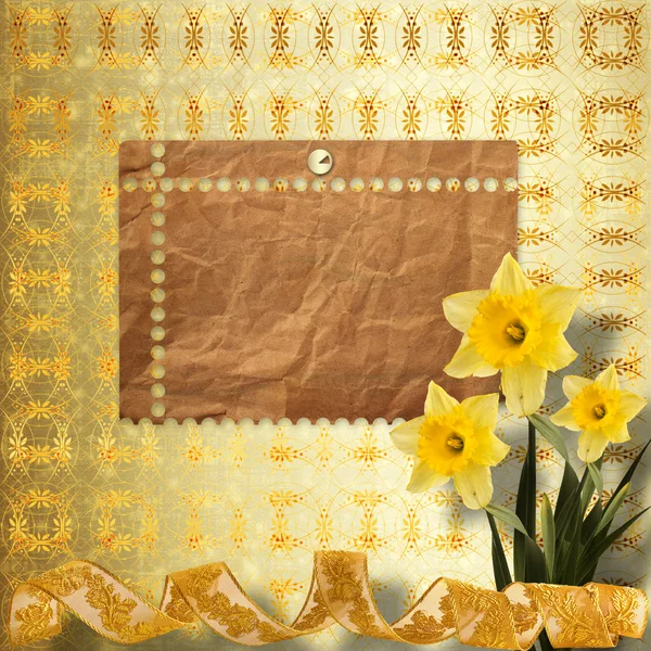 Kaart voor uitnodiging of heilwens met boeket van bloemen nb — Stockfoto